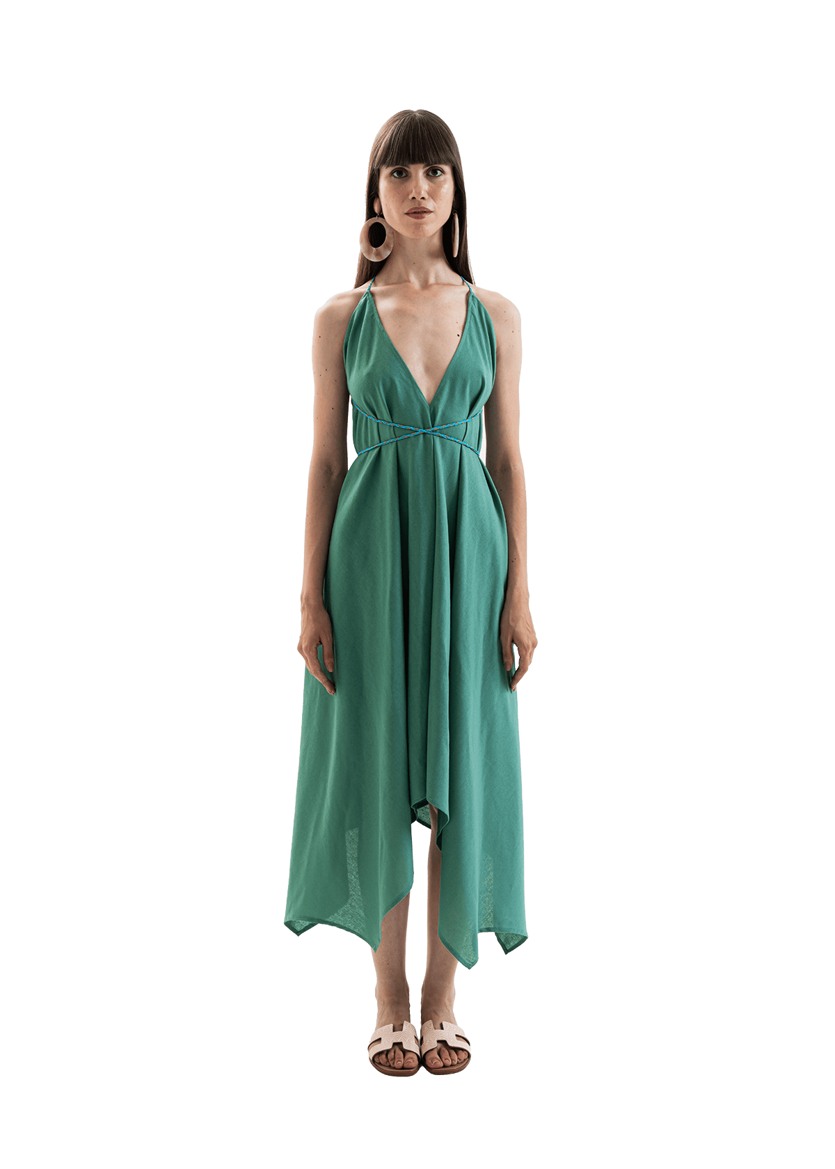 Lilia Linen Dress Green