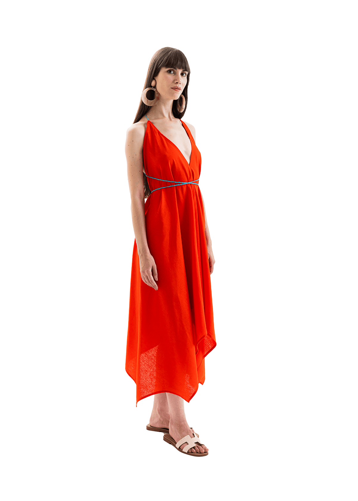 Lilia Linen Dress Red