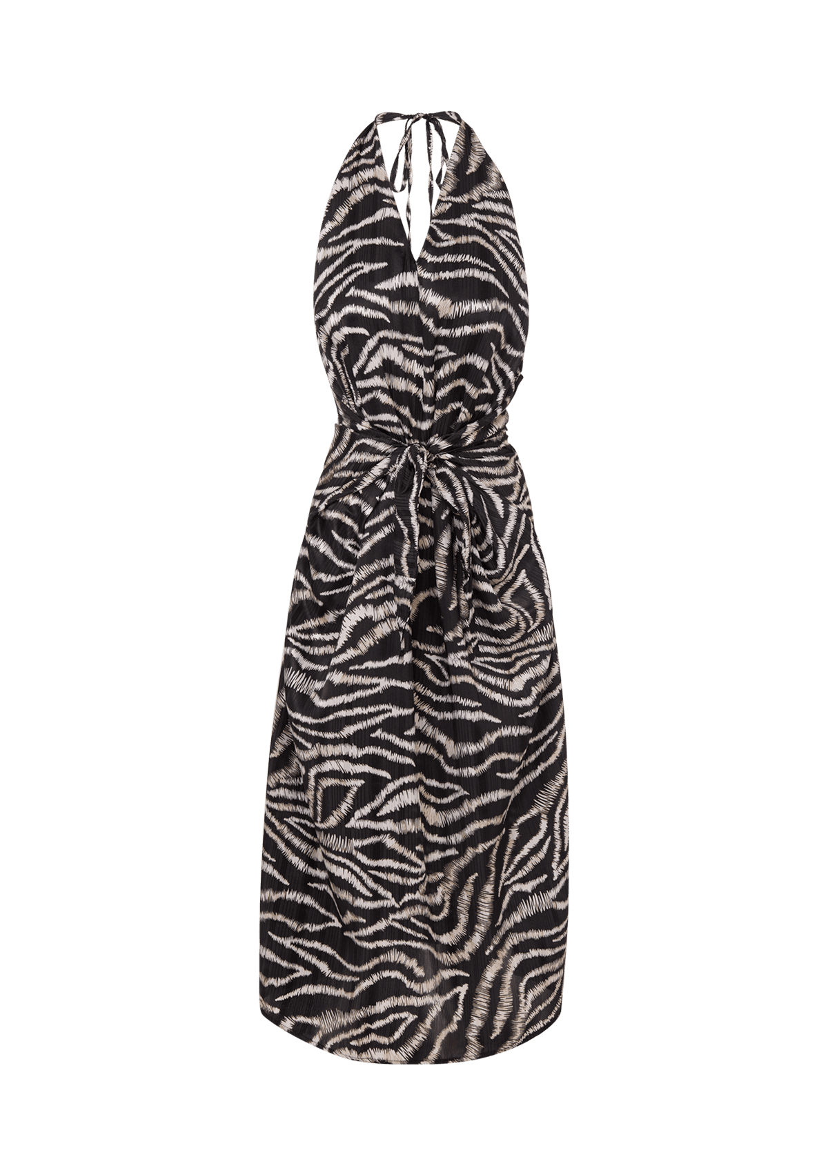 The Backless Halter Dress Zebra