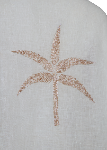 Kimono Linen Palm Tree Pink