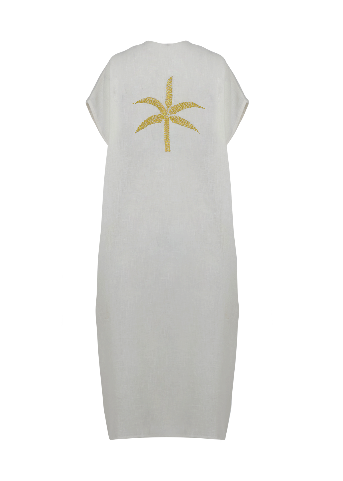 Kimono Linen Palm Tree Yellow