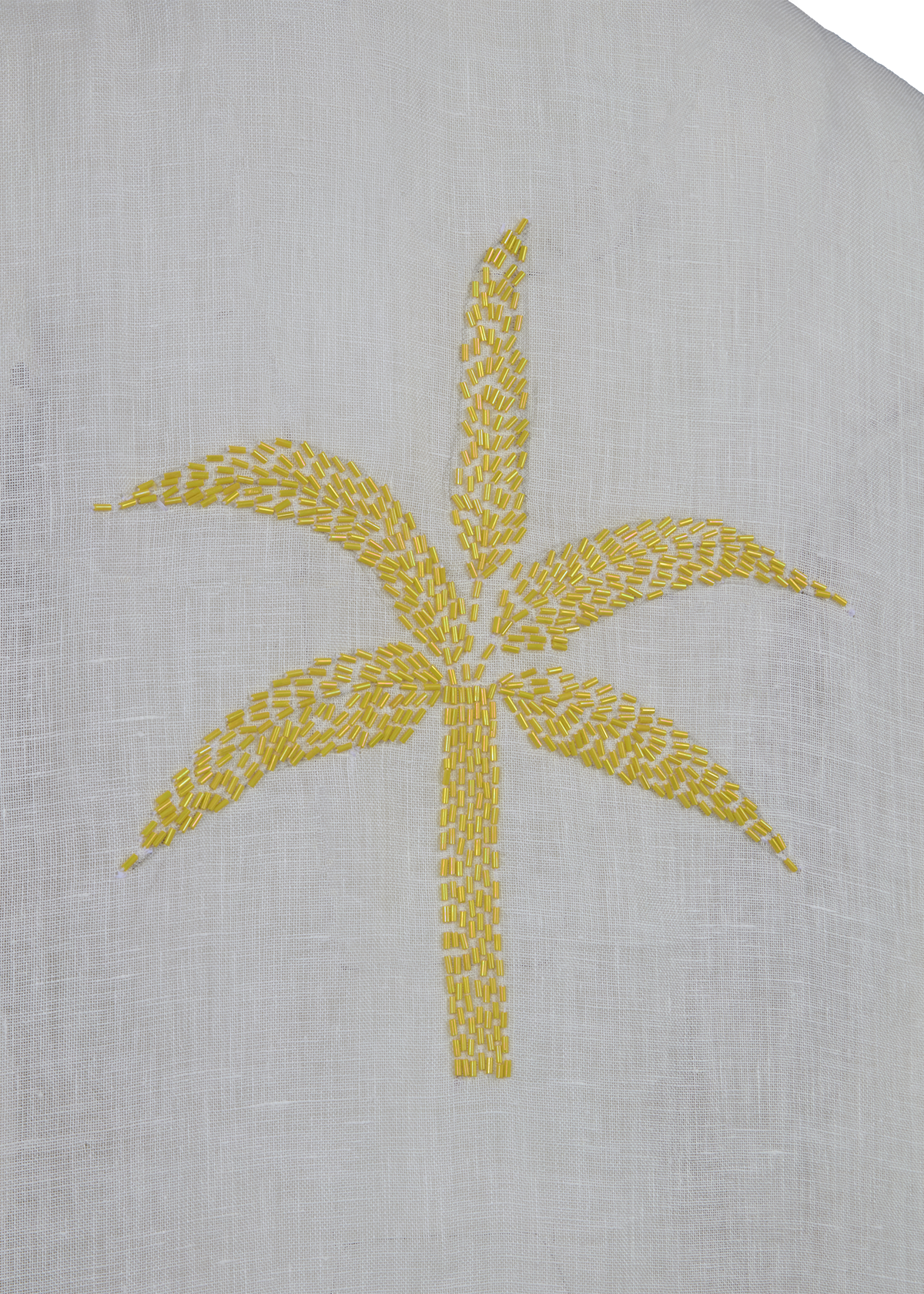 Kimono Linen Palm Tree Yellow
