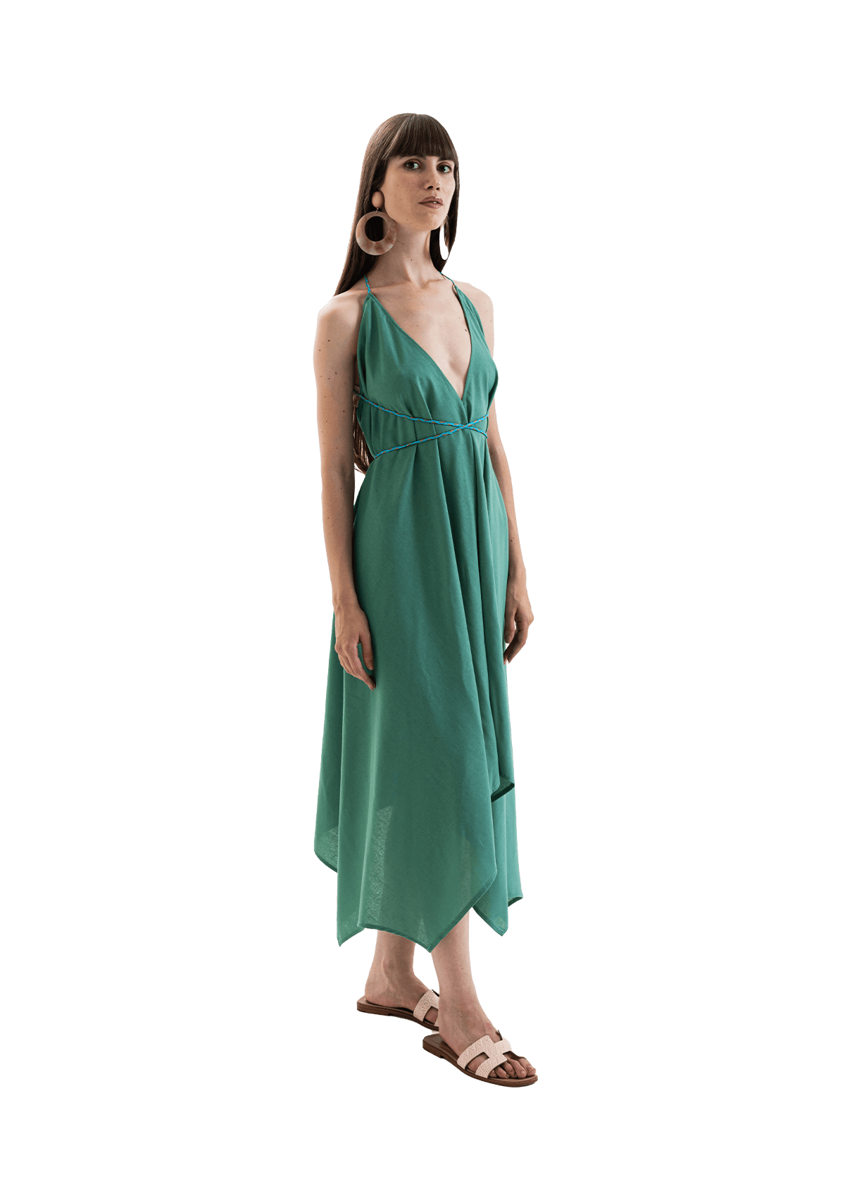Lilia Linen Dress Green