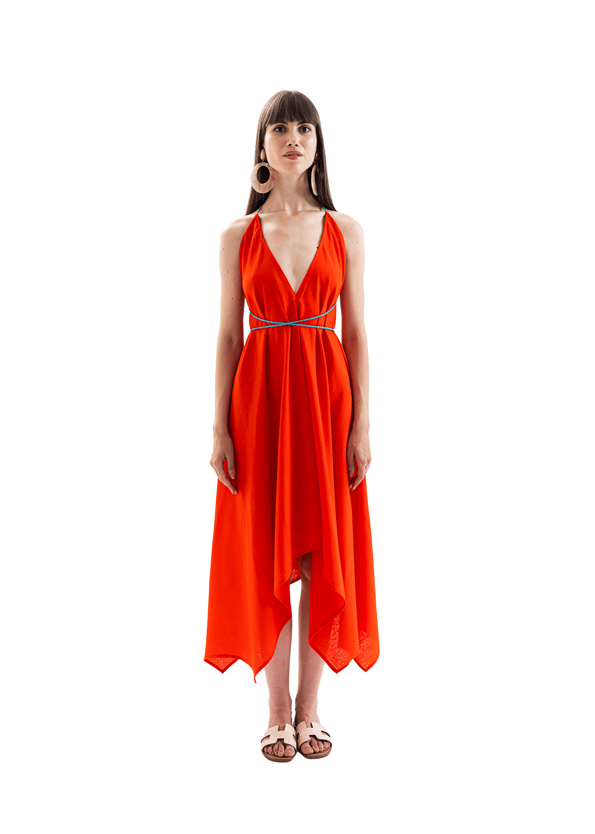 Lilia Linen Dress Red