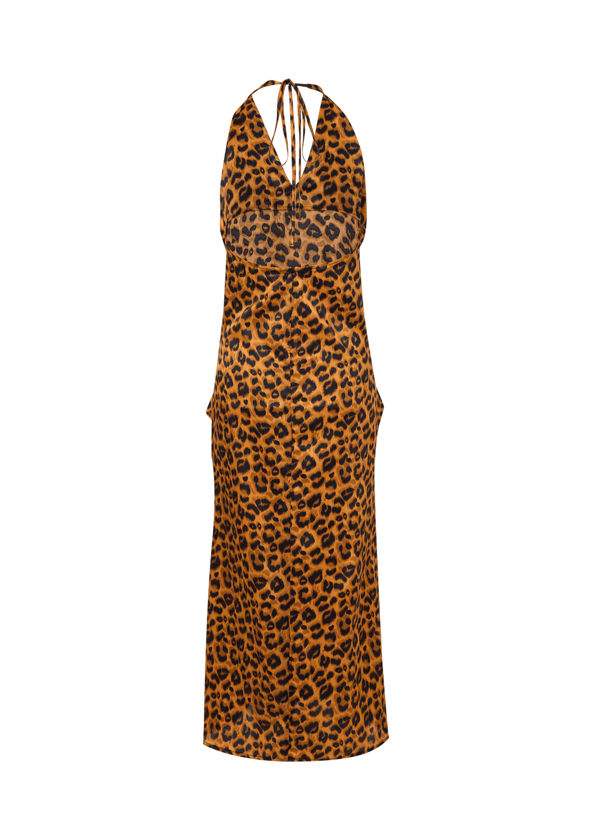 The Backless Halter Dress Leopard